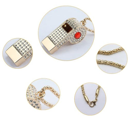 Whistle,Rhinestone Sports Whistle with Keychain for Coach/Referee/Training/Lifeguard/Teachers(Gold) - color: Red