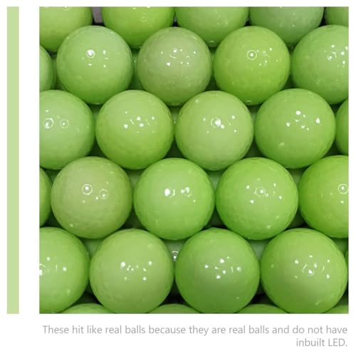 Alasum Luminous Golf Balls 3 Pack Glow in the Dark Fluorescent Training Balls Soft Rubber Night Golfing Practice for Driving Range Backyard Play