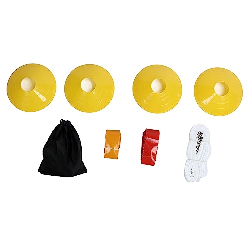 10-Player Flag Football Set, 10 Adjustable Belts, 30 PVC Flags, 4 Boundary Cones for Youth Training - color: Red and Yellow