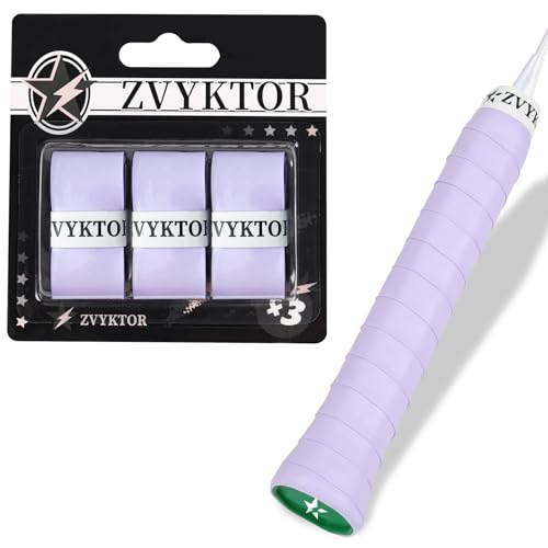Tennis Racket Grip Tape, Ultra Thin Tacky Tennis Overgrip for Sweat Absorption & Control – Durable Anti-Slip Replacement Grip for Tennis, Badminton & Pickleball (3 Pack) - color: PURPLE