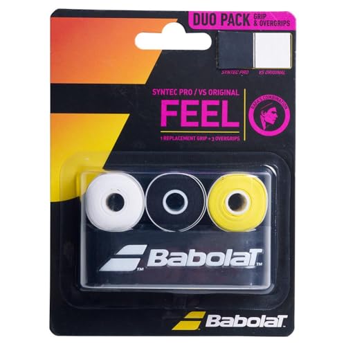Babolat Syntec Pro + VS Original Combo Grip Pack (White/Black/Yellow)