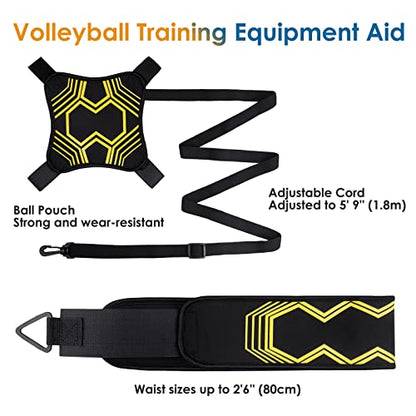 Volleyball Training Equipment Aid, Volleyball Practice Equipment, Solo Soccer Trainer for Practicing Serve, Setting, Spiking and Arm Swing Returns Ball After Every Swing, Beginner & Pro Gift