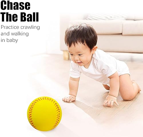 Soft Foam Baseballs - 6 Pcs Training Balls for Kids & Teenagers, Indoor/Outdoor Play (White) - color: White