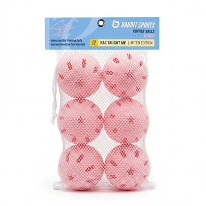 Bandit Sports Coach RAC Popper Balls 6 Pack Baseballs, Made of Impact-Resistant and Rebounding Material, Perfect Practice Baseballs for Baseball Training (6ct)