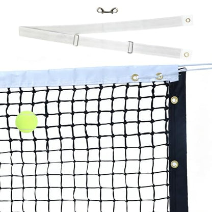 Professional Tennis Net 42ft x 3.5ft | Double-Layer Woven Court Replacement Net with 6mm Steel Cable & Center Strap – Heavy-Duty UV/Water-Resistant Net for Clubs, Coaches, and Backyard Use