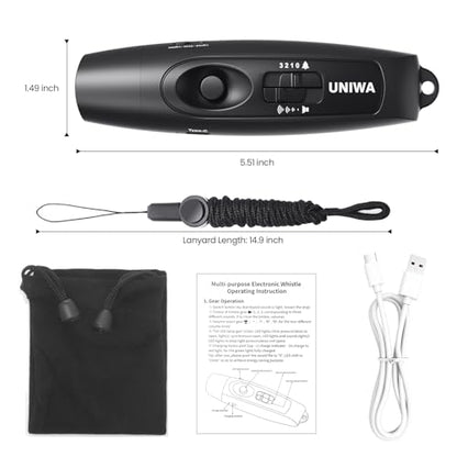 Electronic Whistle with USB Charging, 3 Tone & 3 High Volume Hand Emergency Whistle for Referee Coaches Teacher, Outdoor Sport Game Camping Safety Electric Whistle with Lanyard - color: black