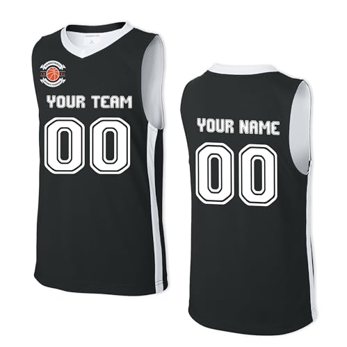 Personalize Your Own Team Basketball Jersey with Your Custom Name and Number Adult Youth Sports Tee - color: Black, size: X-Small