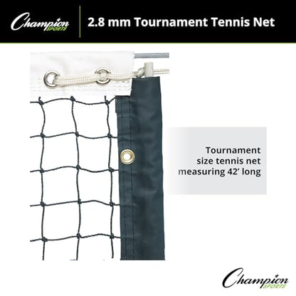 Champion Sports3.0 mm Tournament Tennis Net - size: 2.8mm