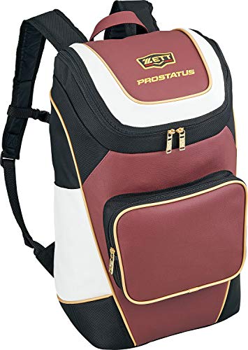 ゼット ZETT プロステイタス バックパック 野球リュック デイパック BAP420 - color: エンジＩＩ/ホワイト, size: One Size