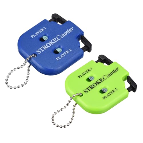 Golf Score Indicator, Stroke Counter Clicker Portable Handy Count Shot Keeper with Key Chain for Golfer Training - color: Blue/Green