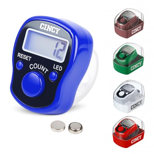 CINCY Clicker Counter with LED for Day & Night Use | Instant Reset, Accurate & Quiet, Long Battery Life | for People, Laps, Pitch, Golf, Baseball, Fish Counting, for Prayer, Everyday Prayer – 1 Pack - color: Blue