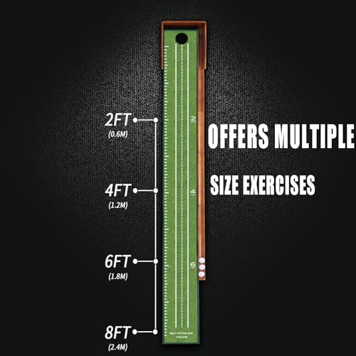 YOUCZON Putting Green Indoor,Golf Putting Mat with Auto Ball Return,Premium Crystal Velvet Surface, Practice Putting mat, Perfect Training Aid & Gift for Golf Lovers Christmas