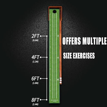 YOUCZON Putting Green Indoor,Golf Putting Mat with Auto Ball Return,Premium Crystal Velvet Surface, Practice Putting mat, Perfect Training Aid & Gift for Golf Lovers Christmas
