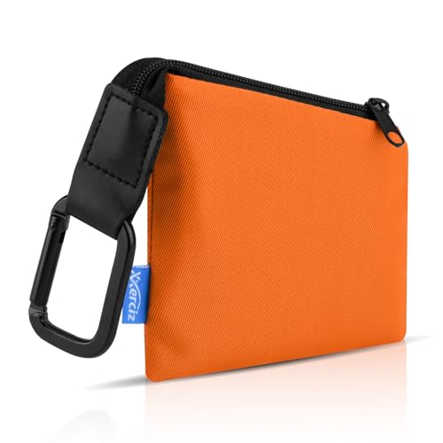 Xxerciz Retainer Case, Nylon Portable Aligner Case with Zipper and Carabiner, Premium Orthodontic Retainer Case Black Soft Protective Bag (Orange) - color: Orange