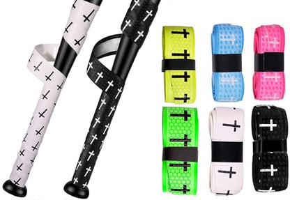 4 Pcs Cross Baseball Bat Grip Tapes, 1.5mm, Precut and Full Adhesive Softball Grip Tape,Non-Slip Baseball Bat Wrap, for Multi-Sport Handles - color: 6 colors