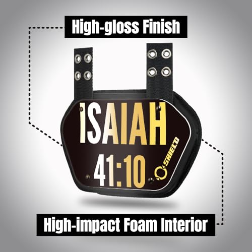O Shield Golden Cross Chrome Football Back Plate, Lower Back Pads for Football Players, Rear Protector, Cross Series - size: Youth (Weight less than 180 Pounds), style: Isaiah Black