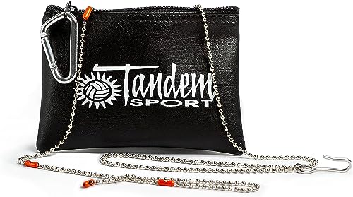 Tandem Sport Volleyball Net Setter - Volleyball Net Measure Chain - 4 Pre-Set Net Heights for Men's, Women's, Coed, and Junior Volleyball - Volleyball Referee Equipment - style: With Pouch