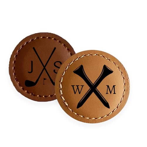 Premium Custom Golf Wedding Gift | Laser Engraved Magnetic Vegan Leather Golf Ball Marker | Golfers Mother's Day | Small USA Business | Golf Marker for Events Tournaments