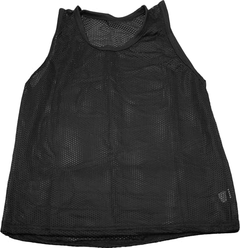 BlueDot Trading Adult & Youth Scrimmage Training Vests for Soccer, Basketball & More – Available in 1, 6, 12, 24 Packs - color: Black, style: Youth 1 Pack