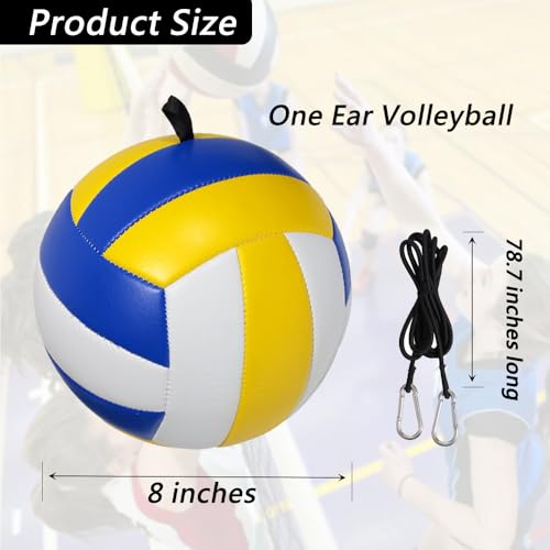 Volleyball Training Equipment Aid,Volleyball Spike Trainer,Suitable for Serving,Spike and Jump Training,Equipped with Elastic Ropes for Hanging and Practice Volley Ball.-One Ear