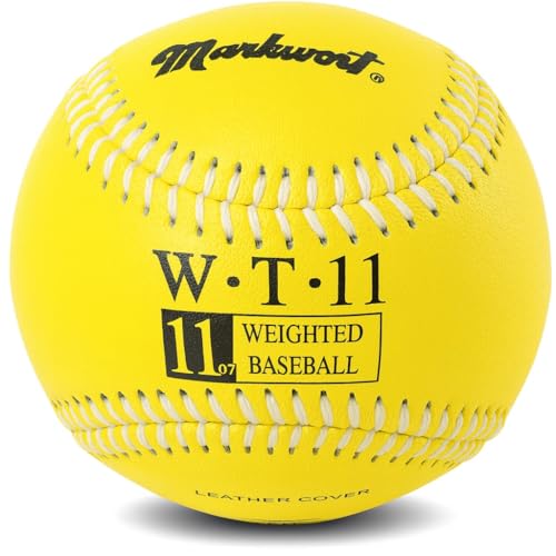 Markwort Weighted 9-Inch Baseballs-Leather Cover (Individually Boxed) - color: Yellow