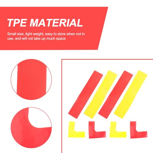Toyvian 8pcs Sports Court Carpet Markers Set with Red and Marking Pads for Tennis and Basketball Training, Agility and Activity Walker Equipment for Outdoor and Indoor Field Marking