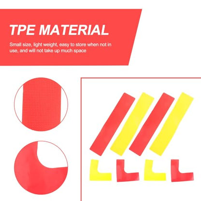 Toyvian 8pcs Sports Court Carpet Markers Set with Red and Marking Pads for Tennis and Basketball Training, Agility and Activity Walker Equipment for Outdoor and Indoor Field Marking
