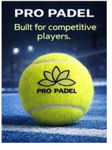 Pro Padel Balls - 2 Pack (6 Balls) - Pressurized Padel Balls - Premium Natural Rubber Core - 47% Wool Felt - Professional Tournament Quality - Consistent Bounce - for All Courts.