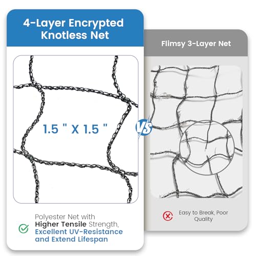 22ft / 11ft Heavy Duty Pickleball Replacement Net Only, Weather-Resistant & Tear-Proof Pickleball Net for Indoor & Outdoor, Fits Most Free-Standing Pickleball Frames