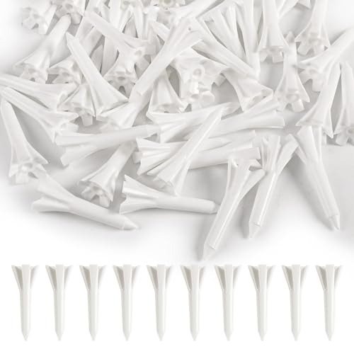 Amy Sport Golf Tees Plastic Unbreakable 1 1/2 Inch Value 120 Pack, Stable Short Tees with Side Spin Design for Less Friction & Par 3 Holes, Easy to Find for Driving Range
