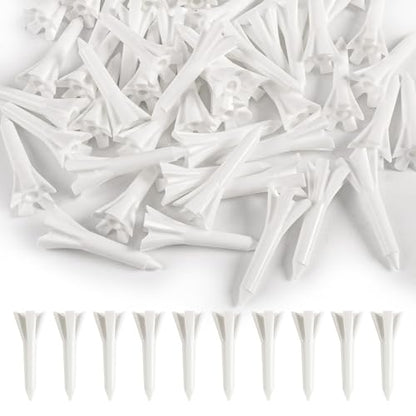 Amy Sport Golf Tees Plastic Unbreakable 1 1/2 Inch Value 120 Pack, Stable Short Tees with Side Spin Design for Less Friction & Par 3 Holes, Easy to Find for Driving Range