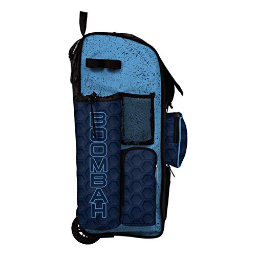 Boombah Rolling Superpack 2.0 3DHC Baseball/Softball Gear Bag - 23-1/2" x 13-1/2" x 9-1/2" - Multiple Colors - Telescopic Handle and Holds 4 Bats - Wheeled Version - color: Navy/Columbia