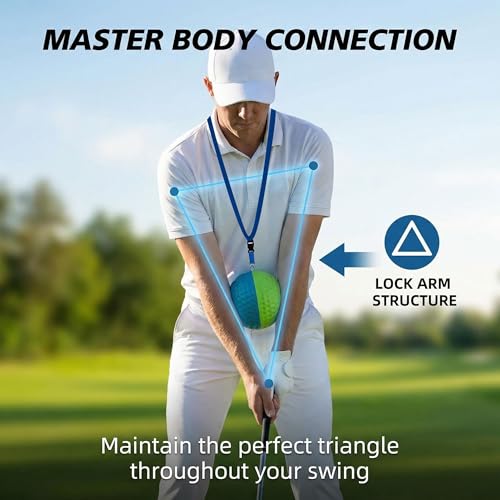 Golf Swing Training Aid Ball, Swing Corrector with Lanyard for Impact Precision & Consistent Swings, Ideal Golf Training Equipment for Men Women Juniors High-Density PU Foam
