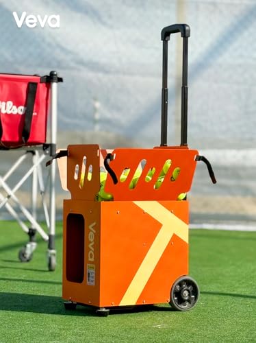 Veva V2 Portable Tennis Ball Machine with App & Remote, 68MPH Speed, 120-Ball Capacity, 4-8H Battery, Advanced Spin Control for Indoor/Outdoor Training