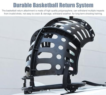 Basketball Shot Returner Portable Lightweight Basketball Return System, 360° Rotatable Basketball Return Attachment for Hoop, Kids Basketball Shot Returner Outdoor