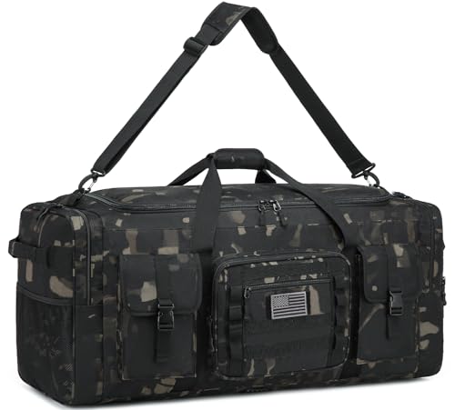 135L 37" Extra Large Duffle Bag for Men, Heavy Duty Duffle Bag for Travel with Adjustable Shoulder Strap, Sports Gym Equipment Bag for Soccer/Baseball/Basketball/Hockey - color: Black CM