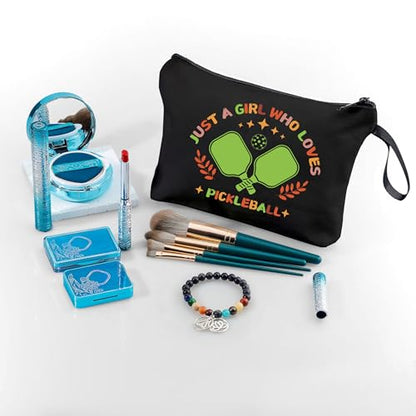 Pickleball Accessories - Cosmetic Travel Make Up Bag for Women & Girls, Gifts for Pickleball Lovers - color: pickleball 2H