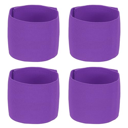 Soccer Captain Armband, Elastic Wrist Arm Bands Adjustable Player Team Leader Anti-Slip Badge Sports Accessories-Fit - color: Purple