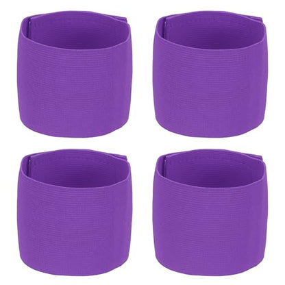 Soccer Captain Armband, Elastic Wrist Arm Bands Adjustable Player Team Leader Anti-Slip Badge Sports Accessories-Fit - color: Purple