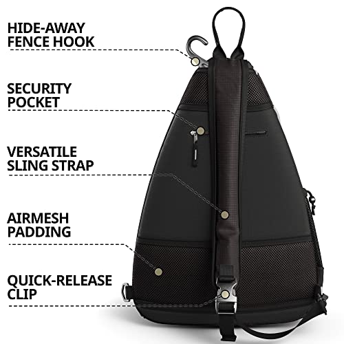 Athletico Sling Bag - Crossbody Backpack for Pickleball, Tennis, Racketball, and Travel for Men and Women - color: Black