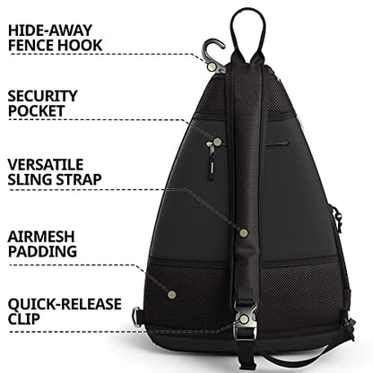 Athletico Sling Bag - Crossbody Backpack for Pickleball, Tennis, Racketball, and Travel for Men and Women - color: Black