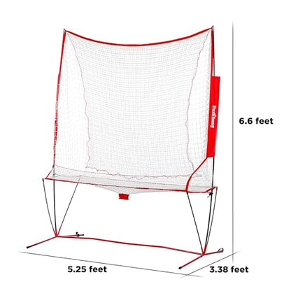 Furlihong NT01 Baseball & Tennis Ball Recycling System Net, 6 x 7ft, Portable Polyester Net and Fiberglass Frame, Compatible with 681PBH 680BH 6802BH Machines, with Carrying Bag (Net Only)