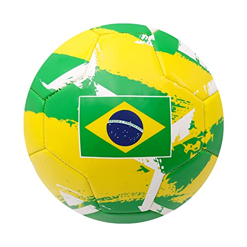Icon Sports World Flag Country World Flag Training Outdoor Soccer Ball Brazil Ball Home