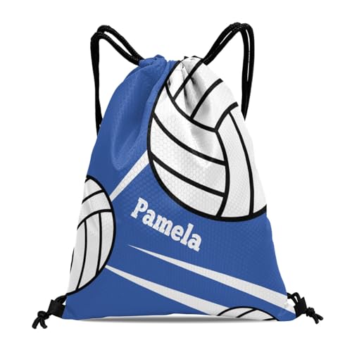 Volleyball Player Number Team Name Ocean Personalized Drawstring Backpack Sports Gym Bag Christmas Gift Party Goodie String Cinch Bag for Women Men - color: Option 55