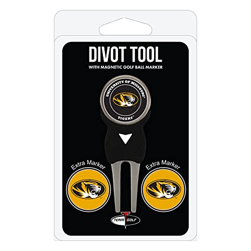 Team Golf NCAA Divot Tool with 3 Golf Ball Markers Pack, Markers are Removable Magnetic Double-Sided Enamel