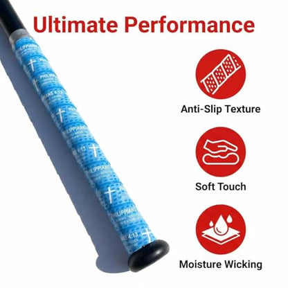 4 Pcs Cross Baseball Bat Grip Tapes, 1.5mm, Precut and Full Adhesive Softball Grip Tape,Non-Slip Baseball Bat Wrap, for Multi-Sport Handles - color: 4:13 pink+blue