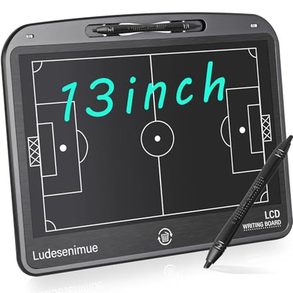 Electronic Soccer Coaching Board - 13.5 inch LCD Soccer Tactics Board with Stylus Pen, Soccer Coach Gifts, Training Equipment