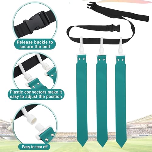 Junkin 6/8/10 Players Flag Football Sets Adjustable Football Belts and Flags for Youths Teens Kids Adults Players Sports Team - color: Dark Green