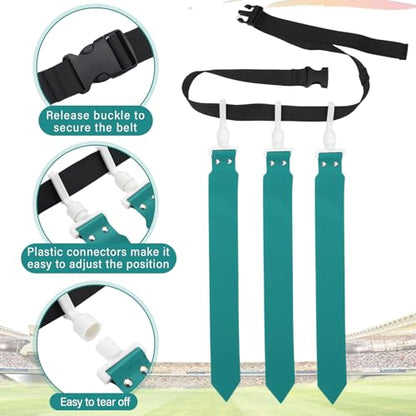 Junkin 6/8/10 Players Flag Football Sets Adjustable Football Belts and Flags for Youths Teens Kids Adults Players Sports Team - color: Dark Green