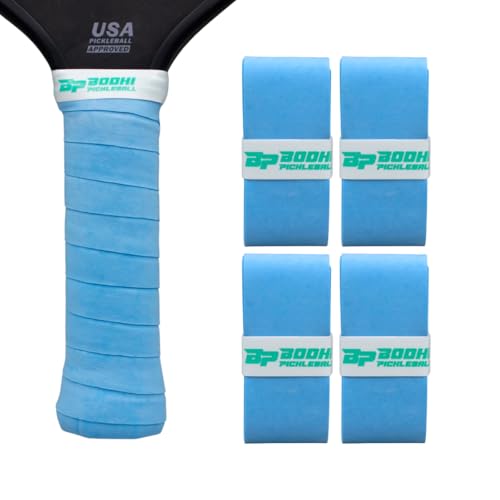 DRYtack Premium Pickleball Overgrips - #1 Pickleball Overgrips Trusted by TOP pros - Semi-Dry & Absorbent, Superior Comfort, Long Lasting, Responsive Feel - color: Baby Blue, size: 4-Pack